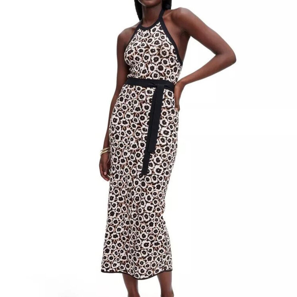 Women's Halter Tie Neck Poppy Sweaterknit Midi Dress - DVF for Target XXS